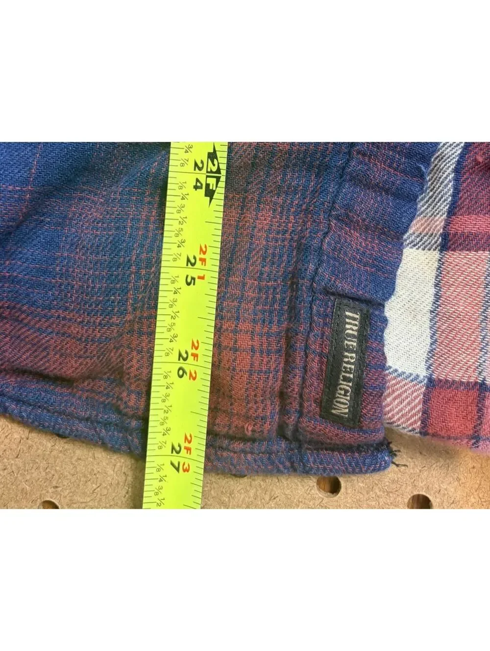 True Relgion Slim red and blue flannel Medium